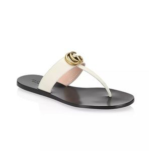 Gucci
Marmont Leather Thong Sandals With Double G